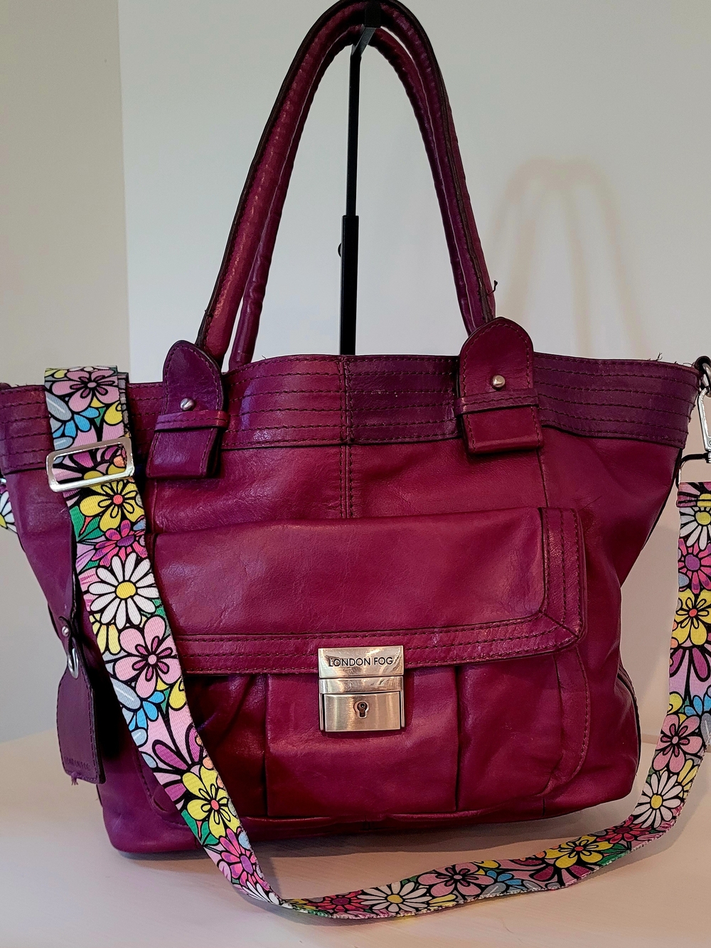 London Fog Vintage Plum Leather